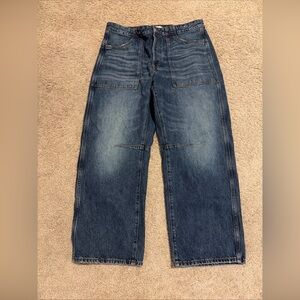 Womens Madewell Darted Barrel Leg Jeans Denim Dark Wash Size 30